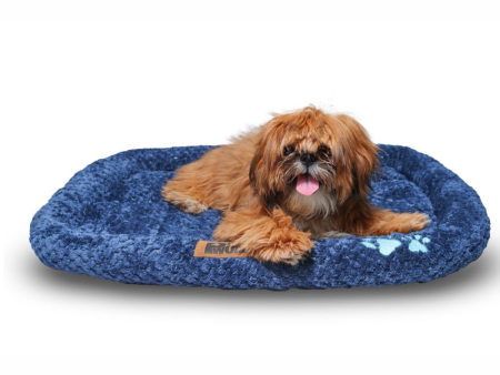 Petter World Luxury Quilted Crate Mat with Padded Perimeters for Extra Support for Dogs (Ensign Blue) Hot on Sale