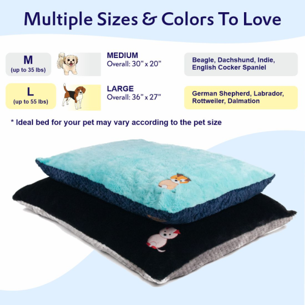 Petter World Luxury Reversible Chopped Foamed Pillow Bed with Soft Fur for Dogs (Turquoise) on Sale