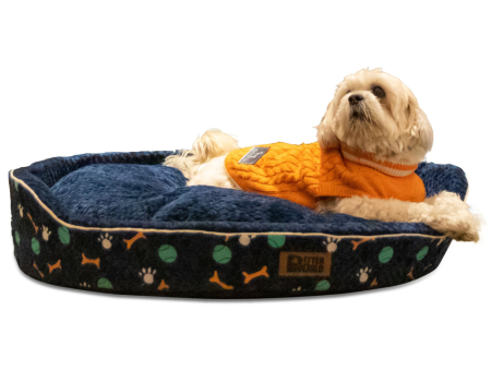 Petter World Soft Micro Fur Round Orthopedic Cuddler Bed with Removable Cushion Top for Dogs (Ensign Blue) Online now