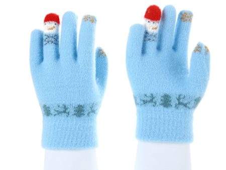 Wholesale Autumn and Winter Christmas Snowman Touch Screen Knitted Plush Gloves on Sale