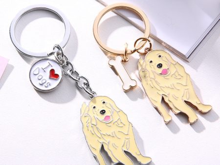 Wholesale Cute Pet Dog Metal Keychain Supply