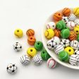 Wholesale Ball Series Printed Wooden Beads Online Sale