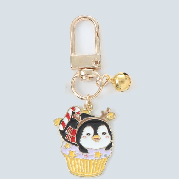 Wholesale Christmas Metal Penguin Santa Keychain Online now