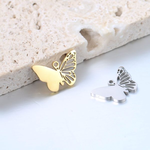 Wholesale Stainless Steel Mirror Creative Hollow Butterfly Diy Pendant Online Sale