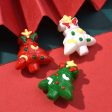 Wholesale 10pcs Double-sided Drip Oil Christmas Tree Acrylic Bead Beads Online now