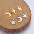 Wholesale Mirror Polished Stainless Steel Star Moon DIY Bracelet Necklace Pendant Supply