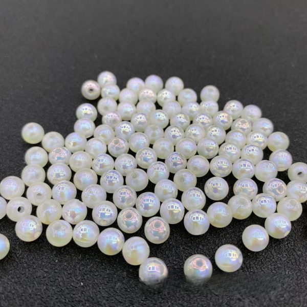 Wholesale of 100PCS PACK Resin Moonlight Beads, Colorful Pearls, Half Hole Round Beads Online Hot Sale