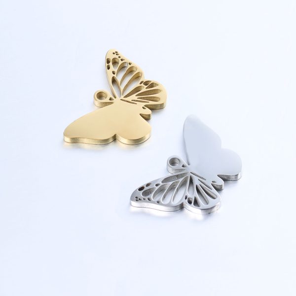 Wholesale Stainless Steel Mirror Creative Hollow Butterfly Diy Pendant Online Sale