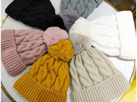 Wholesale Woolen Hat Cashmere Twist Elastic Warm Knitted Hat Discount