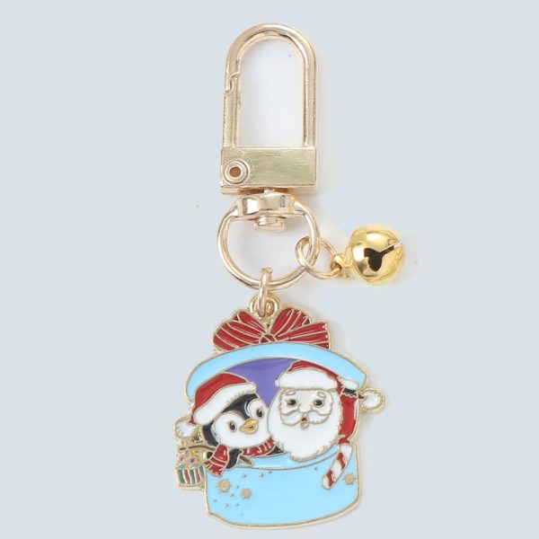 Wholesale Christmas Metal Penguin Santa Keychain Online now