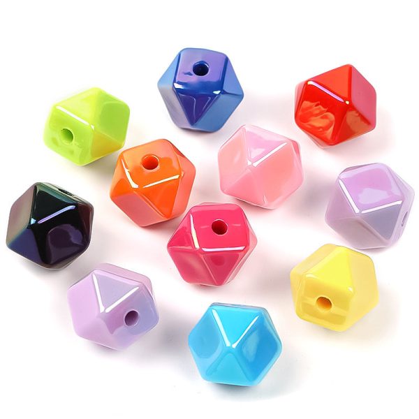 Wholesale Random 30pcs pack Polygonal Cut Square Bead Acrylic Bead DIY Bead Accessories on Sale