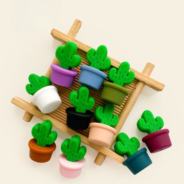 Wholesale of 10PCS Mini Cactus Silicone Beads Sale