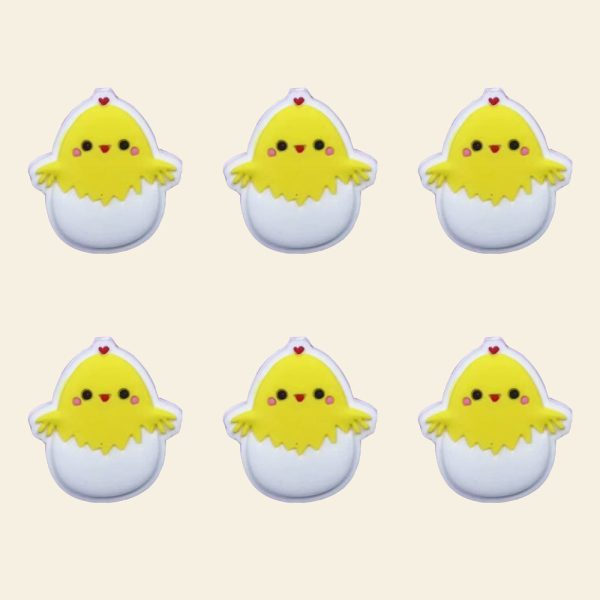 Wholesale 10PCS Carton Cute Chick Silicone Beads Online