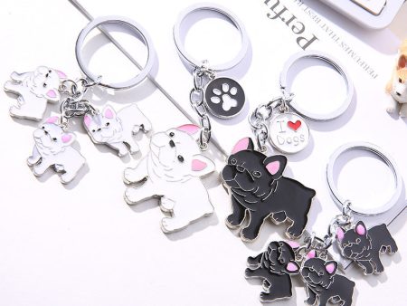 Wholesale Cute Bulldog Metal Keychain Fashion