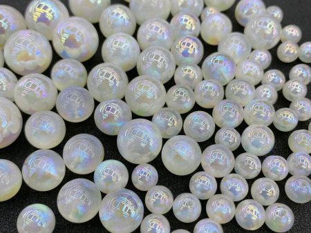 Wholesale of 100PCS PACK Resin Moonlight Beads, Colorful Pearls, Half Hole Round Beads Online Hot Sale