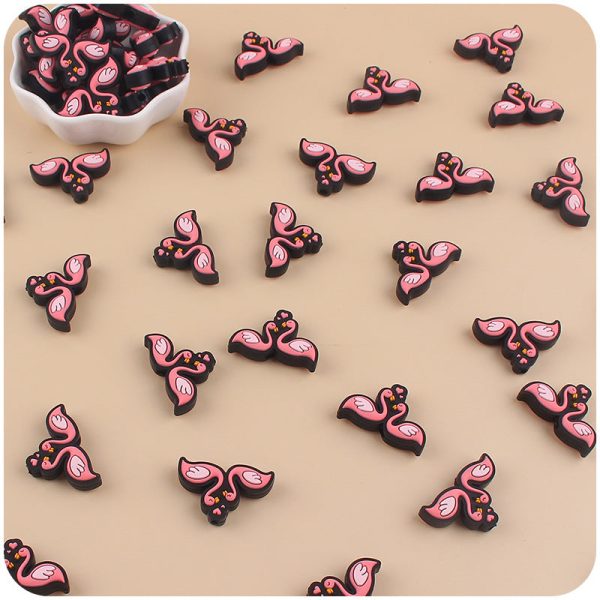 Wholesale Valentine s Day Cartoon Love Swan Silicone Focal Beads Online Hot Sale