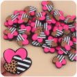 Wholesale Valentine s Day Three Color Love Leopard Pattern Silicone Focal Beads For Cheap