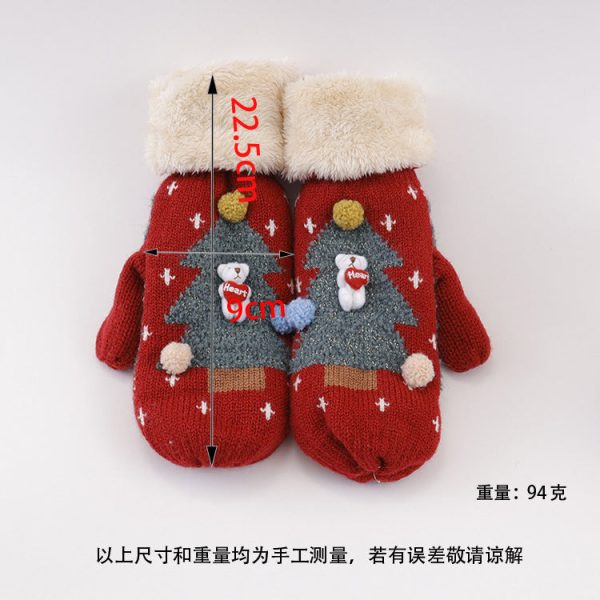 Wholesale Christmas Plush and Thickened Imitation Cashmere Knitted Yarn Gloves Fashion