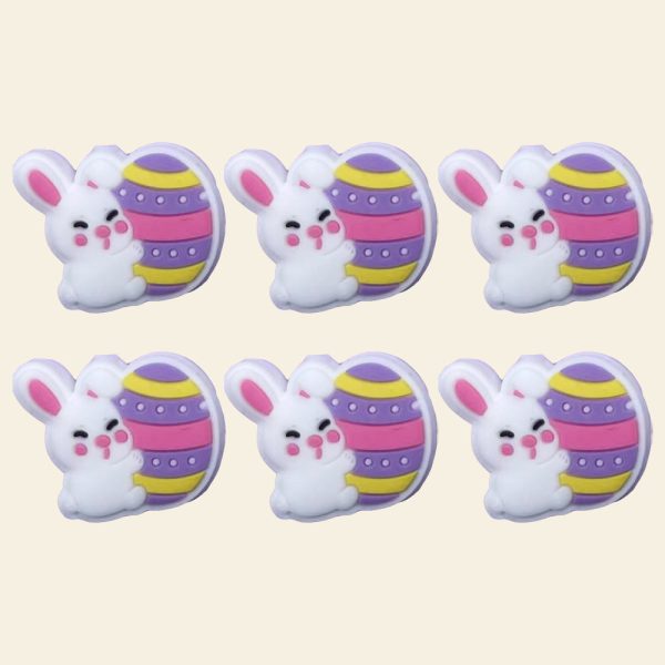 Wholesale 10PCS Carton Easter Bunny Silicone Beads Online Hot Sale