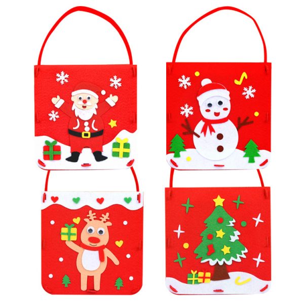 Wholesale Christmas DIY Candy Bag Kindergarten Handmade Non Woven Material Bag For Discount