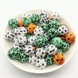 Wholesale 10pcs Flower Printed Wooden Beads Fashion