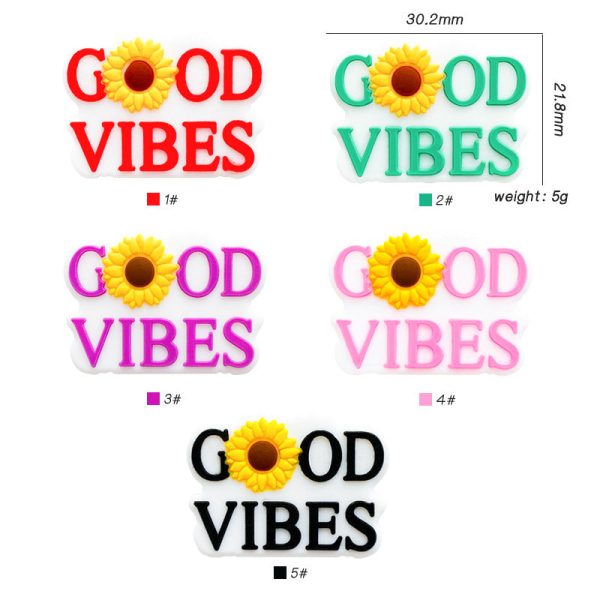 Wholesale 10PCS Good Vibes Silicone Cartoon Beads Cheap