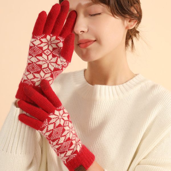 Wholesale Winter Red Warm Touch Screen Gloves For Sale