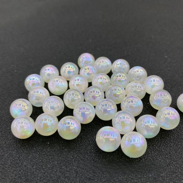 Wholesale of 100PCS PACK Resin Moonlight Beads, Colorful Pearls, Half Hole Round Beads Online Hot Sale