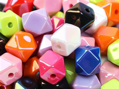 Wholesale Random 30pcs pack Polygonal Cut Square Bead Acrylic Bead DIY Bead Accessories on Sale