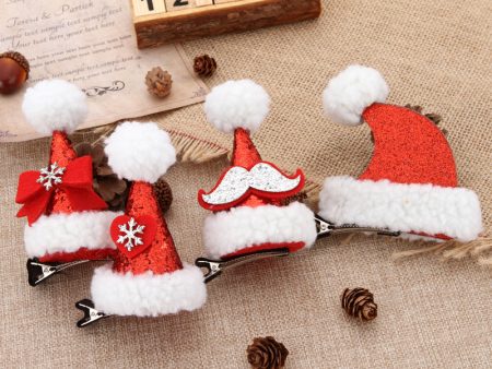 Wholesale Christmas Hat Sequin Hair Clips For Cheap