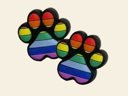 Wholesale 10PCSRainbow Colored Dog Paws Silicone Beads Fashion