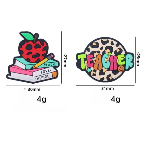 Wholesale Cartoon Books Apples Teachers Silicone Focal Beads Hot on Sale