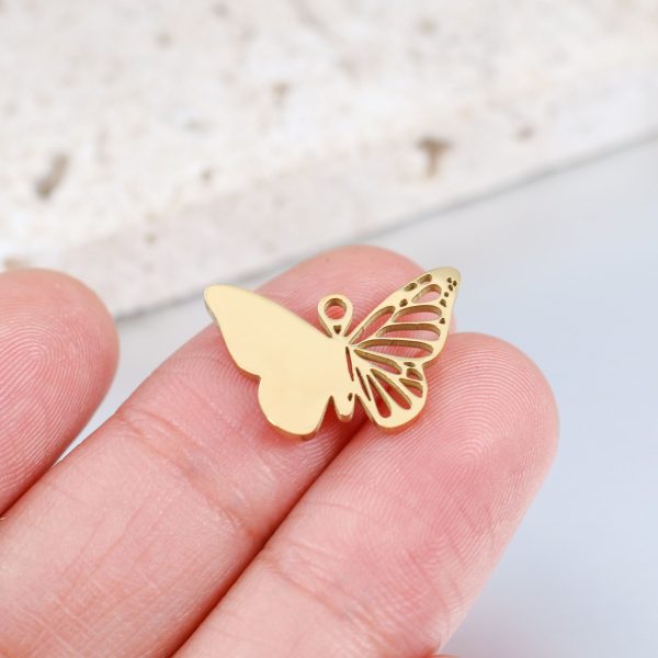 Wholesale Stainless Steel Mirror Creative Hollow Butterfly Diy Pendant Online Sale