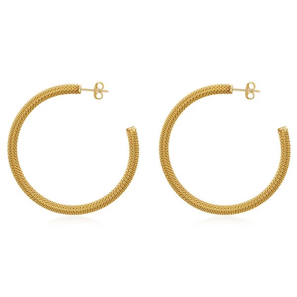 Wholesale C-shaped Stainless Steel 18K Gold Earrings with Openings Online Sale