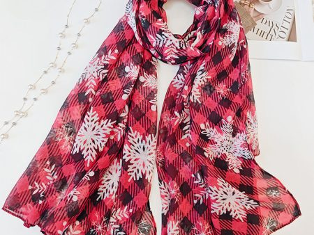 Wholesale 10PCS Christmas Balinese Plaid Snowflake Scarves Online Sale