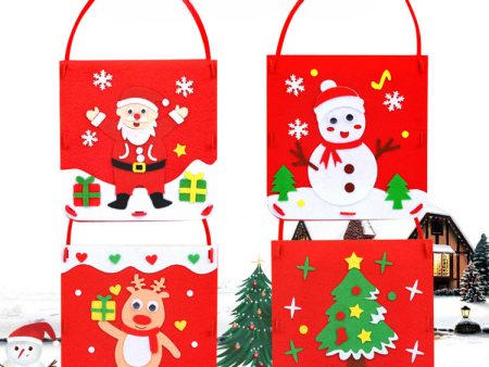 Wholesale Christmas DIY Candy Bag Kindergarten Handmade Non Woven Material Bag For Discount