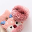 Wholesale Children s Winter Plush and Thick Flip Half Finger Knitted Cartoon Imitation Cashmere Gloves For Sale