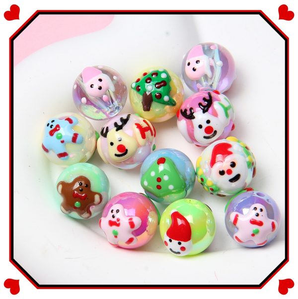 Wholesale 16mm Christmas Acrylic Beads Sale