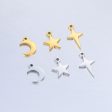 Wholesale Mirror Polished Stainless Steel Star Moon DIY Bracelet Necklace Pendant Supply