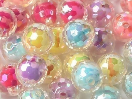 Wholesale Multi Faceted Acrylic Beads Electroplating Illusion Beads DIY Bead Accessories on Sale