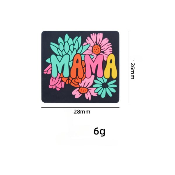 Wholesale MAMA Flower Silicone Focal Beads on Sale