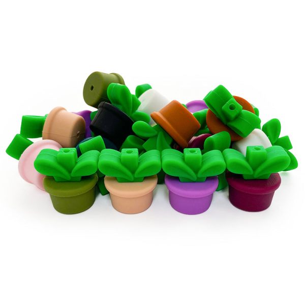 Wholesale Flower Pot Grass Silicone Beads Online Hot Sale