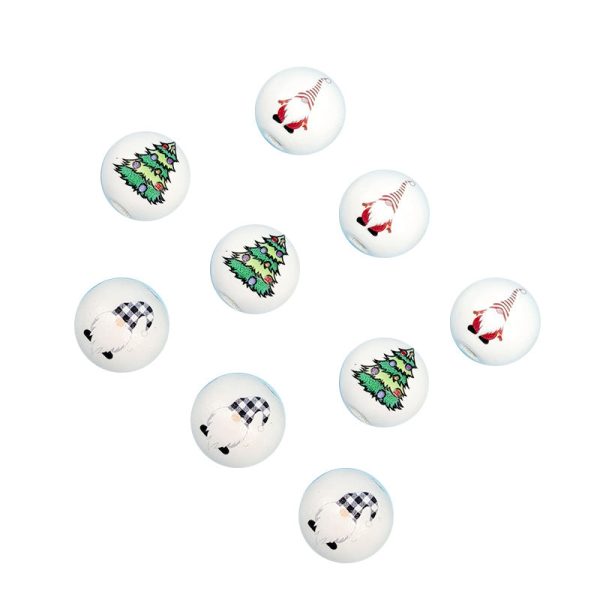 Wholesale 10PCS Christmas Decoration Wooden Beads DIY Children’s Round Beads Discount