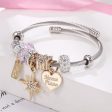 Wholesale Golden Eight-pointed Star Pink Love DIY Stainless Steel Bracelet Cheap