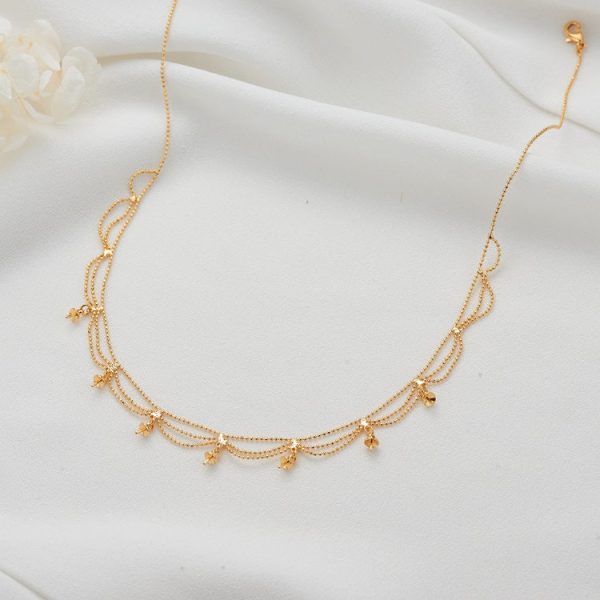 Wholesale Multi-layer 14K Gold DIY Tassel Pearl Necklace Clavicle Chain Cheap