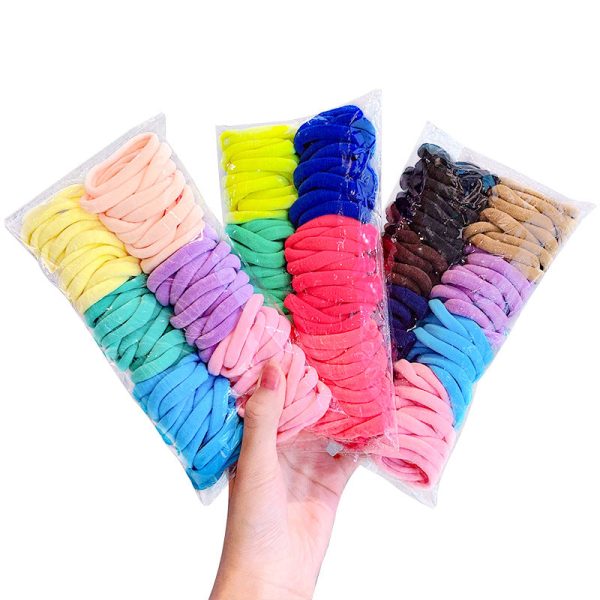 Wholesale Candy Color Fabric Hair Rope Set Fashion