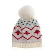 Wholesale Children s Warm Hat Fur Ball Christmas Tree Jacquard Knitted Hat Supply