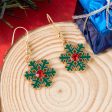 Wholesale Christmas Snowflake Oil Inlaid Diamond DIY Earrings Fashion