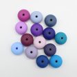 Wholesale 10PCS Food Grade Chewable Flat Beads Silicone Teeth Gum Loose Beads Abacus Beads Online Sale