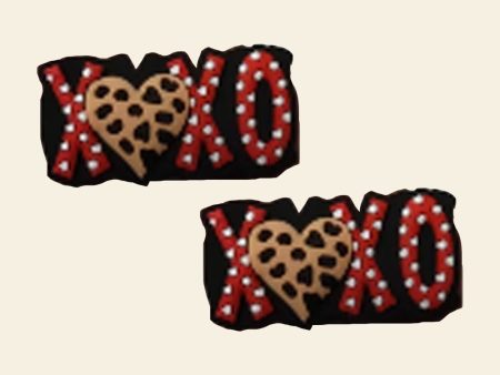 Wholesale 10PCS Leopard Print Heart Silicone Beads Online now